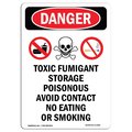 Signmission Safety Sign, OSHA Danger, 14" Height, Aluminum, Toxic Fumigant Storage, Portrait OS-DS-A-1014-V-1592